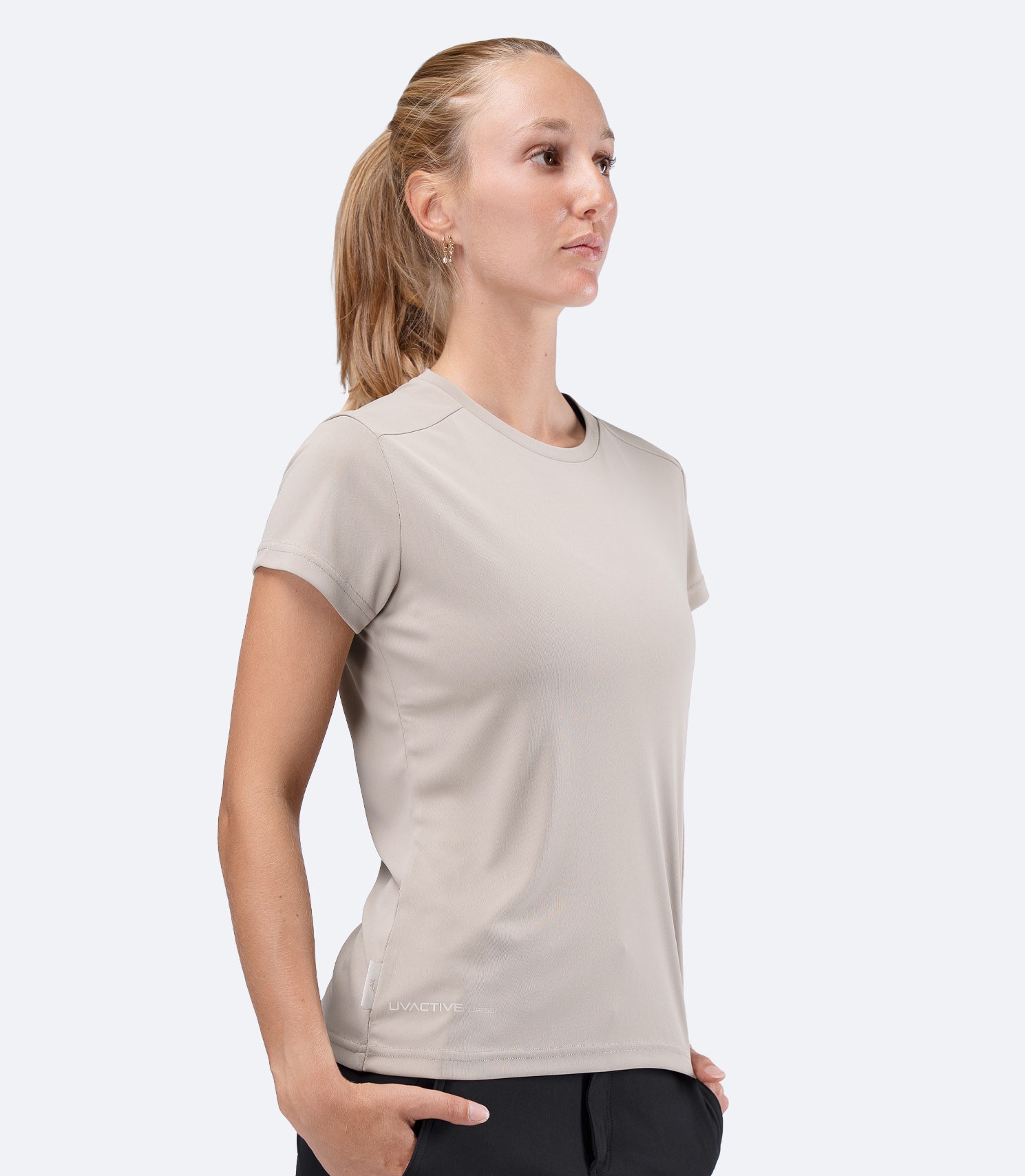 Womens UVActive Short Sleeve Tech Tee - Stone