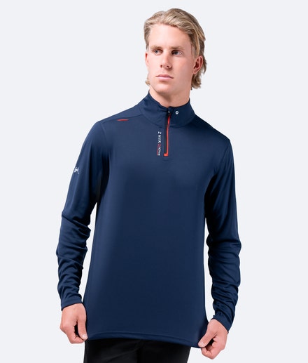 Mens UVActive High Collar 1/4 Zip Top - Navy