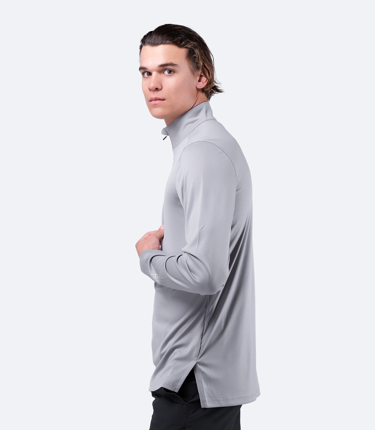Mens UVActive High Collar 1/4 Zip Top - Grey | Zhik United States