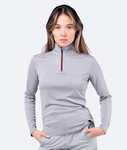 Womens UVActive High Collar 1/4 Zip Top - Grey