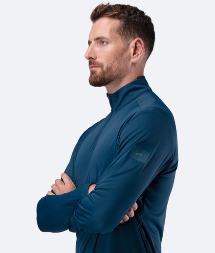Mens UVActive Zip Long Sleeve Tech Top - Deep Teal
