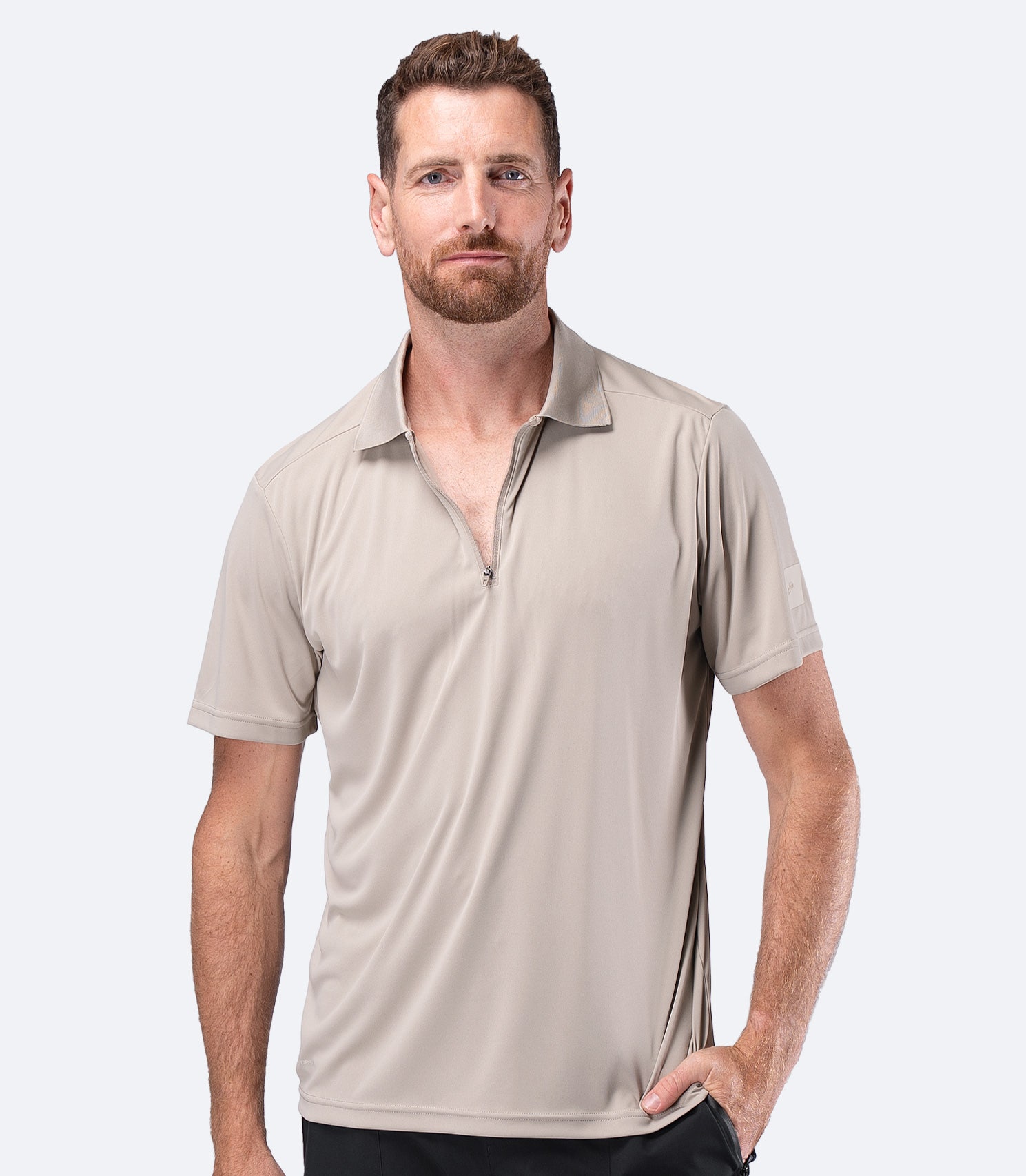 Mens UVActive Short Sleeve Polo - Stone