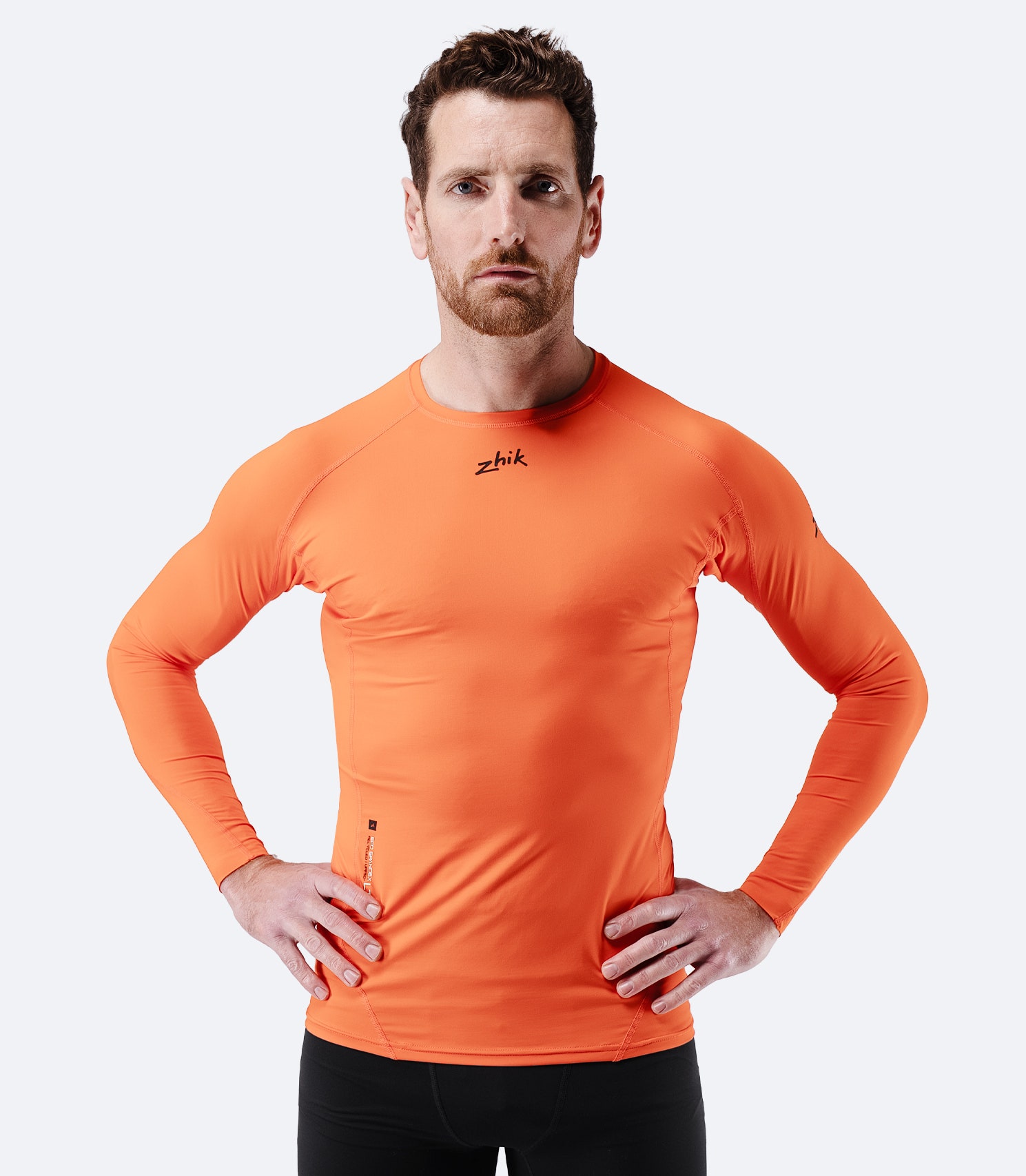 Mens Eco Spandex LT Long Sleeve Baselayer Top - Flame Red