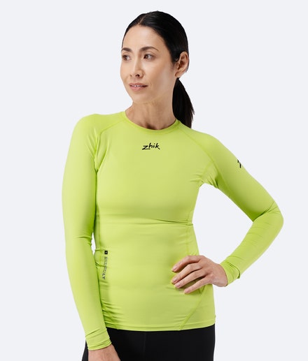 Womens Eco Spandex LT Long Sleeve Baselayer Top - Lime