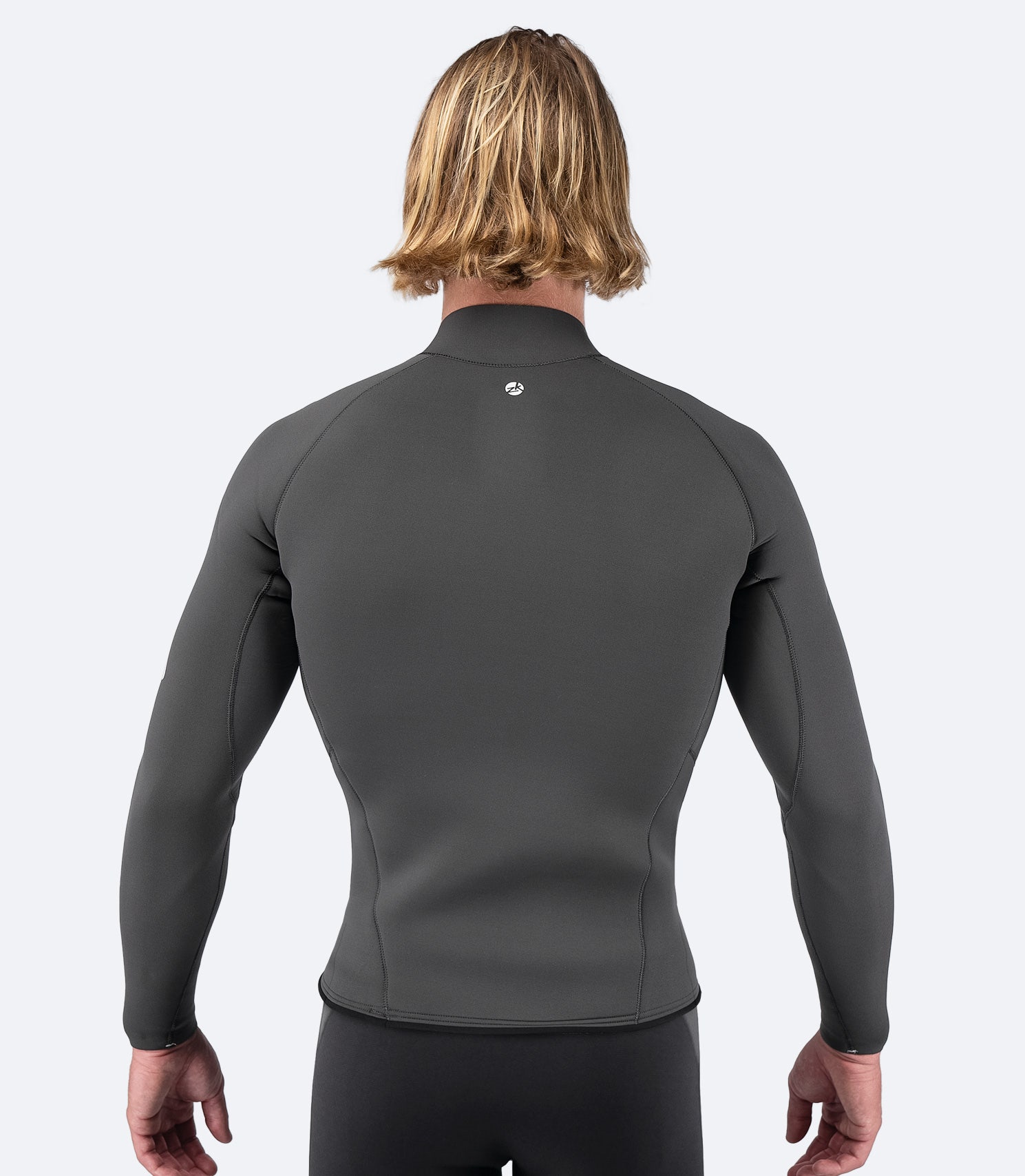 Back view of Zhik Men's Superwarm Top with 3D body-mapped fit and glued and blind-stitched seams for waterproof protection
