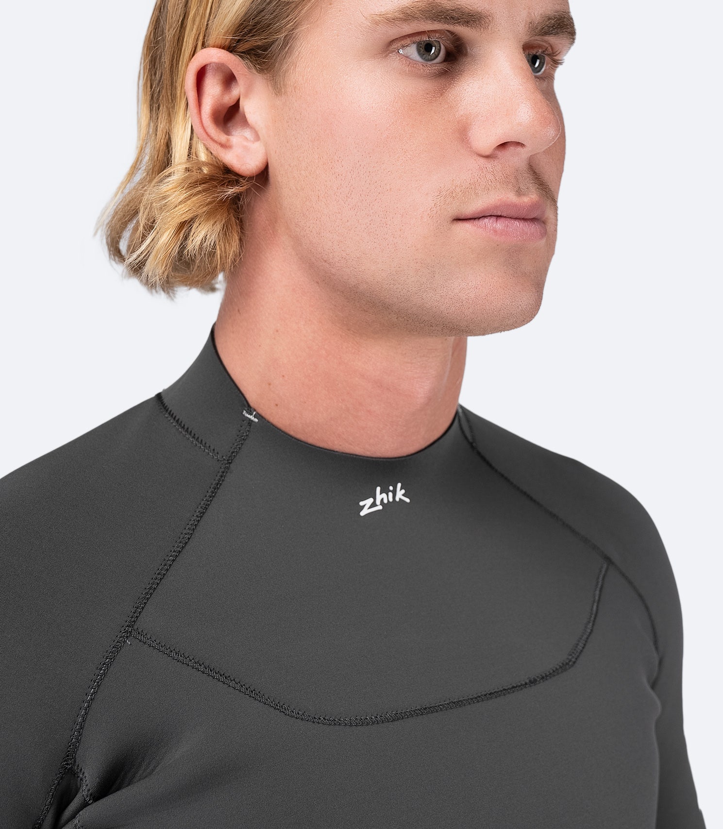 Zhik Men's Superwarm Top – chest-up view showcasing thermal neoprene, Hydrobase® fleece lining, and high-stretch performance fit