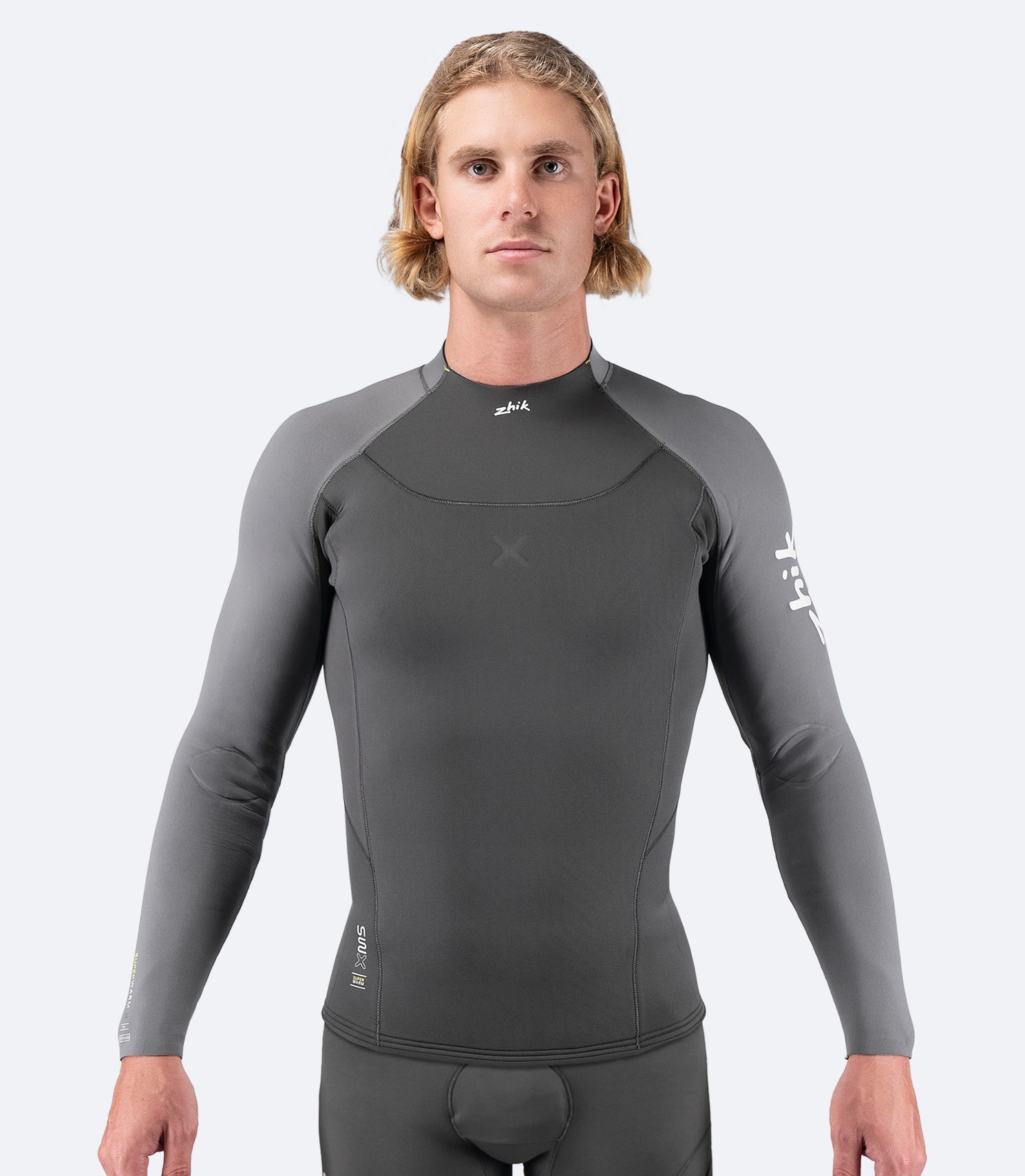 Men's SuperwarmX Top in black, designed for high-performance warmth with fleece-lined interior and stretch fabric