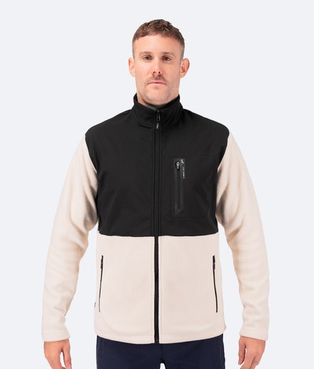 Mens Hybrid Fleece Jacket - Chalk