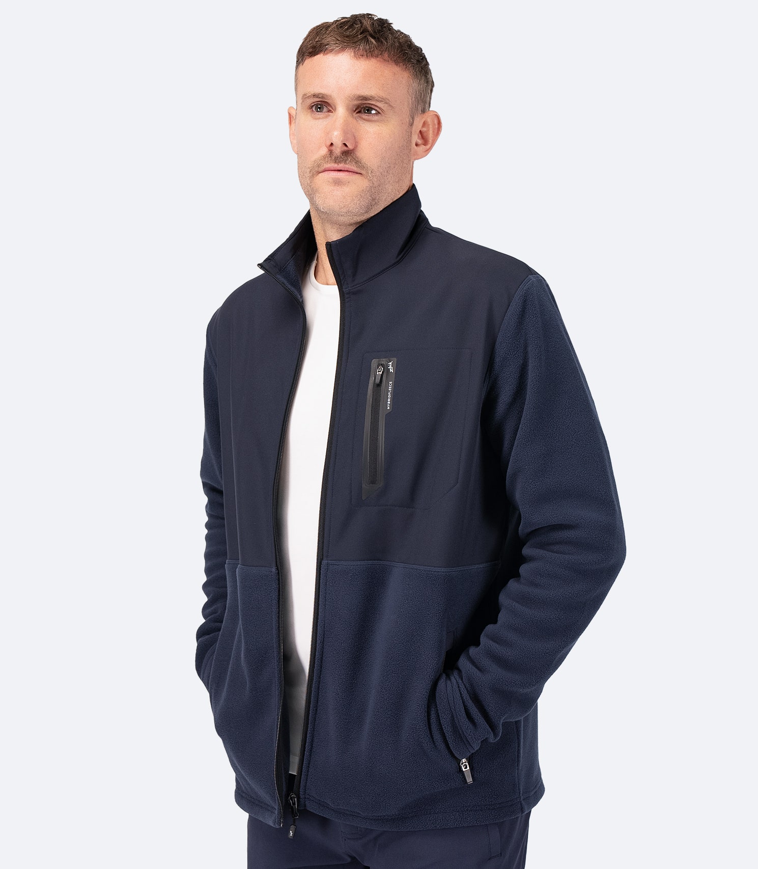 Mens Hybrid Fleece Jacket Midnight Blue