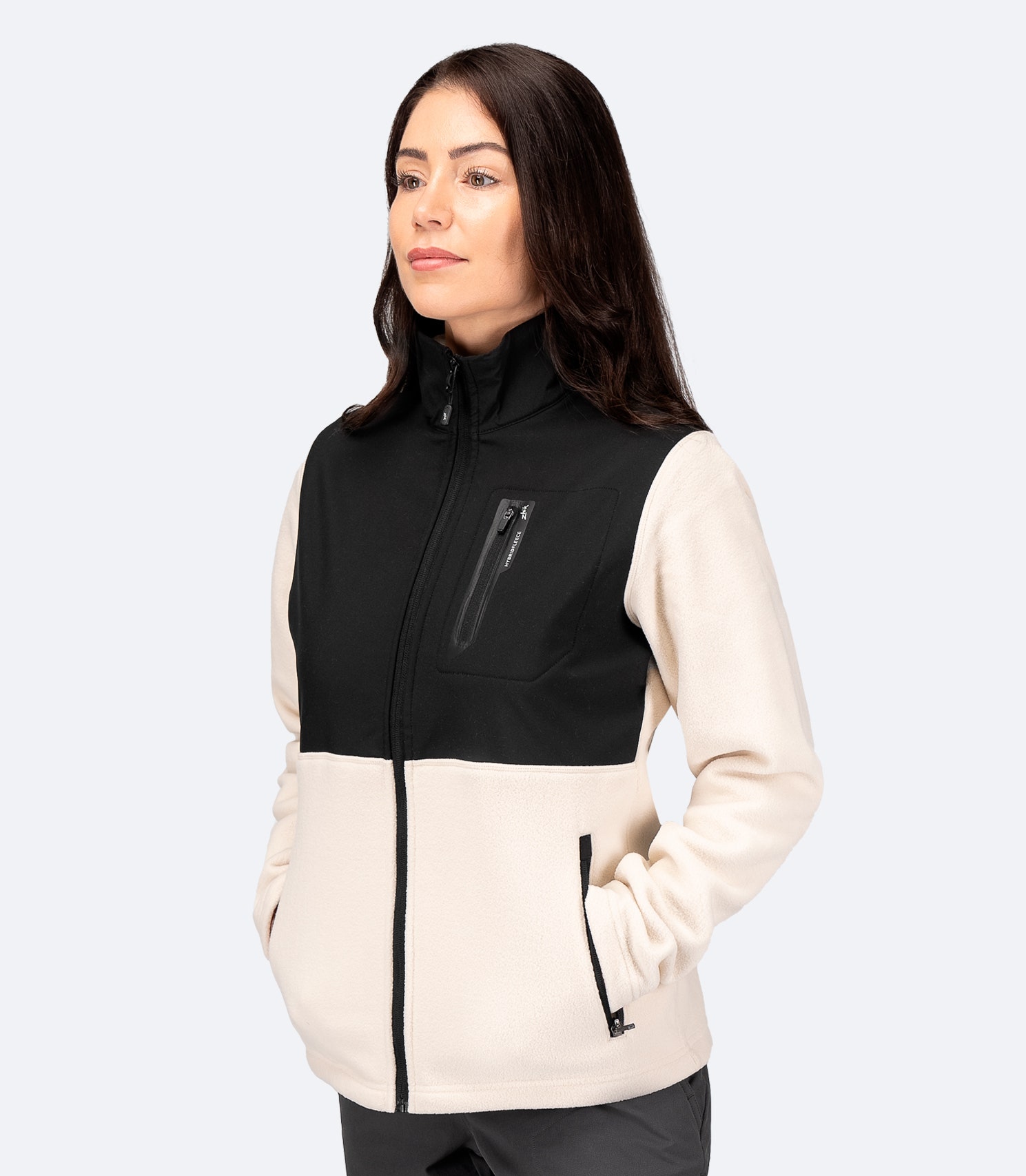 Womens Hybrid Fleece Jacket - Chalk | Zhik Australia
