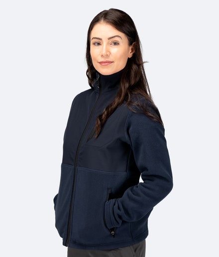 Womens Hybrid Fleece Jacket - Midnight Blue