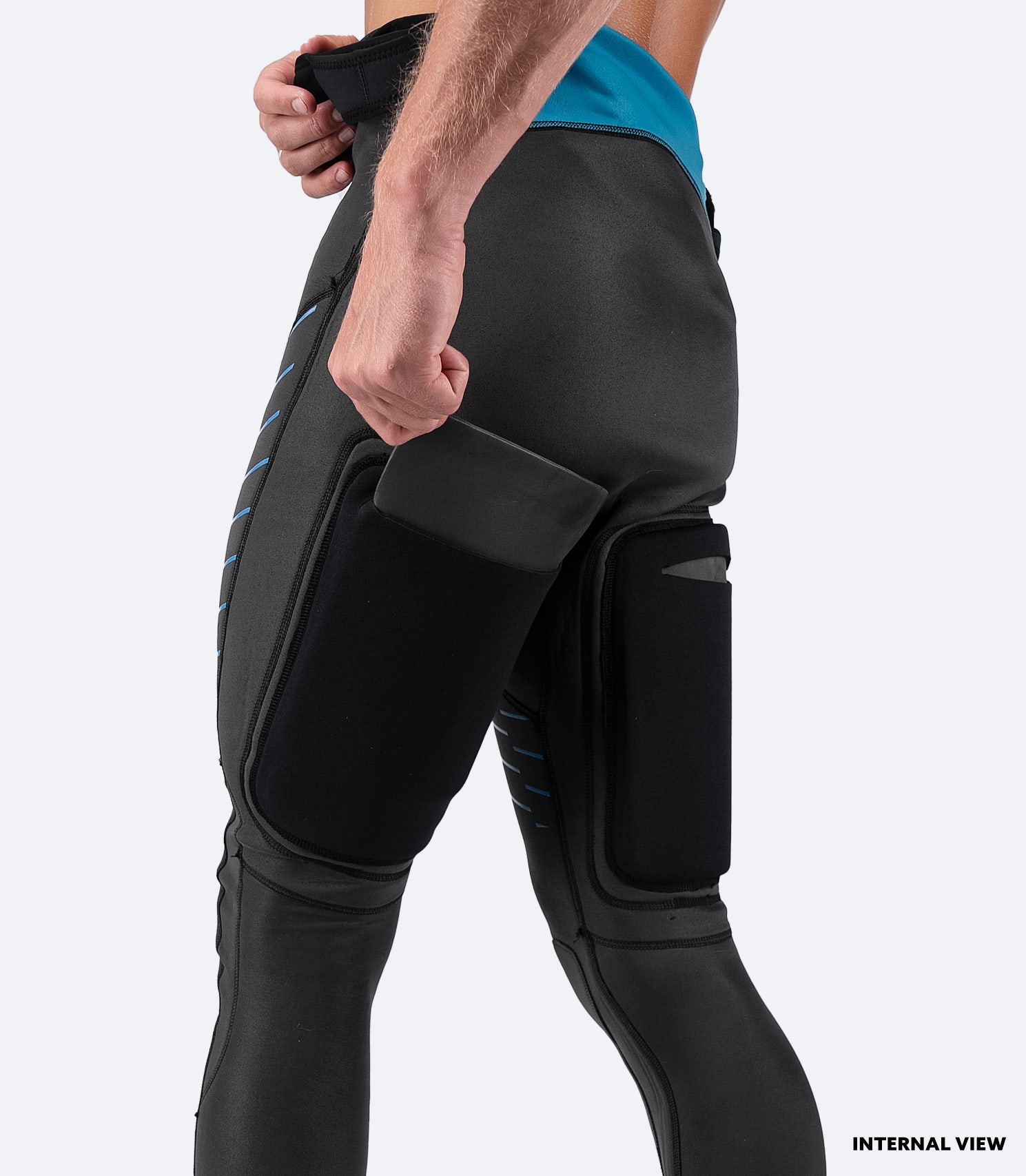 Close-up of Zhik Men's Microfleece Hiker with integrated fibreglass hiking pads and internal silicone print for stable hiking performance