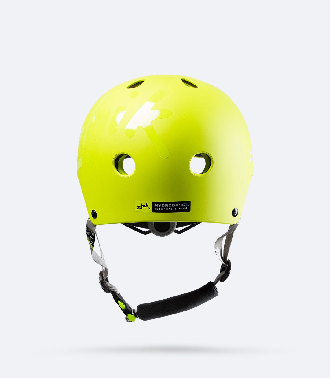 Zhik Junior’s H1™ Helmet in yellow, rear view displaying adjustable fit cog for a secure and customized fit.