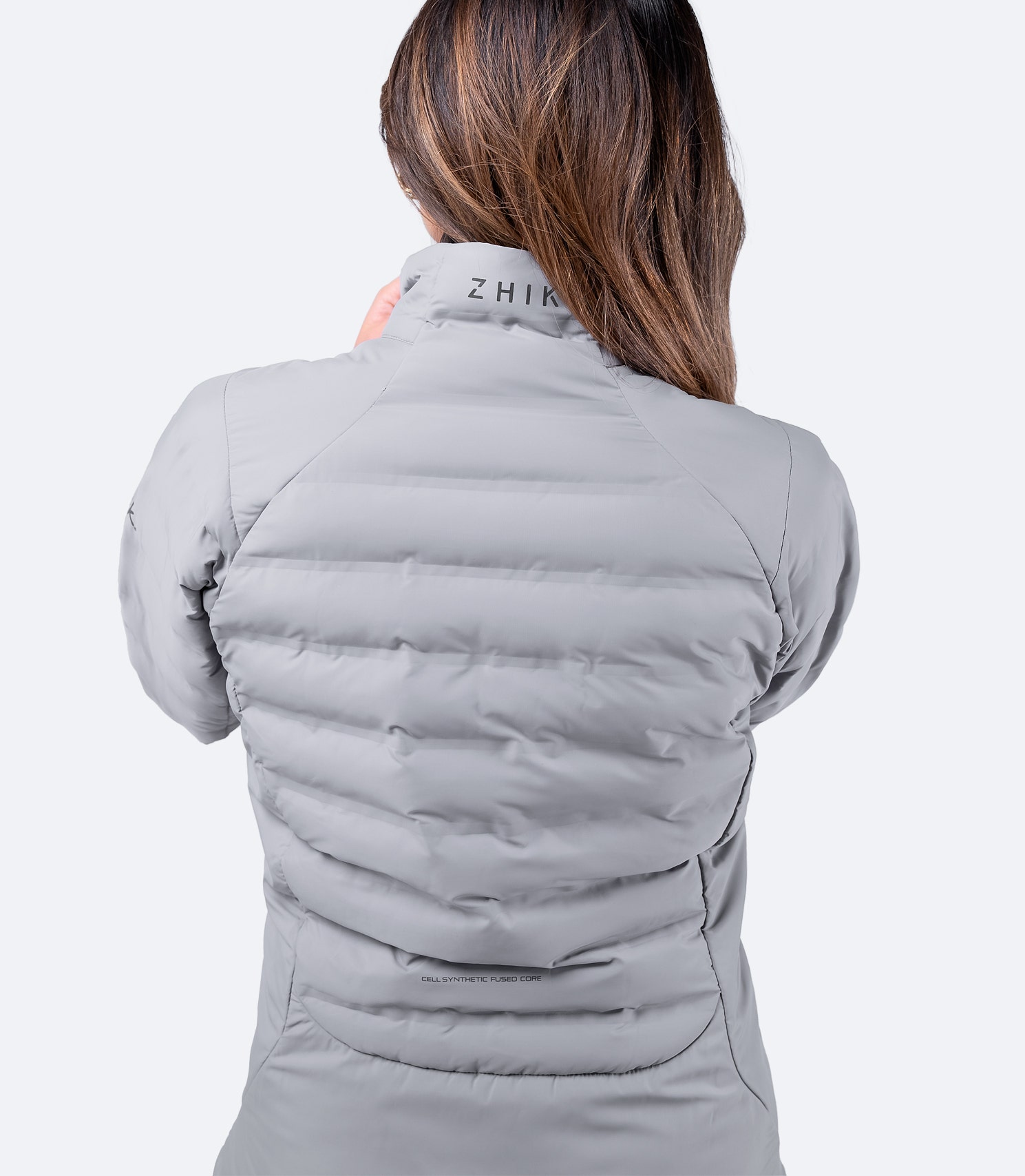Back view of Women's Platinum Cell™ Insulated Jacket with tailored shaping and lightweight warmth.