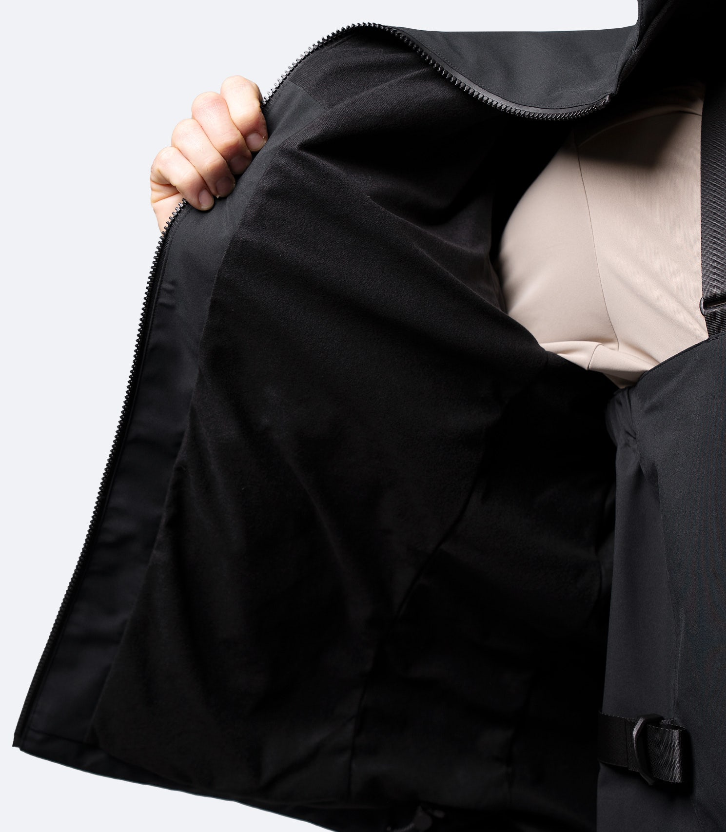 Closeup interior Micro-fleece lined torso for added warmth and comfort