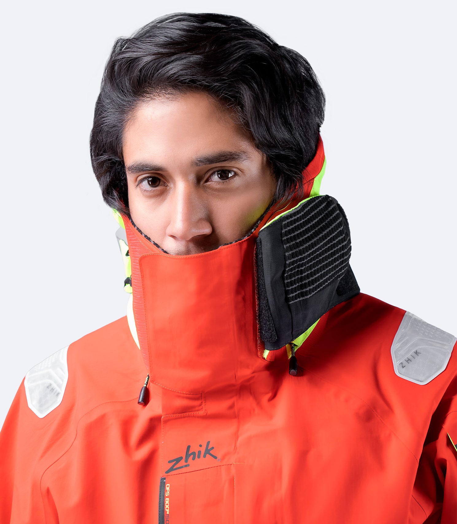 Flame Red Zhik OFS800™ Jacket with 3-layer eVent® fabric, offering 24,000mm waterproof protection and unmatched breathability