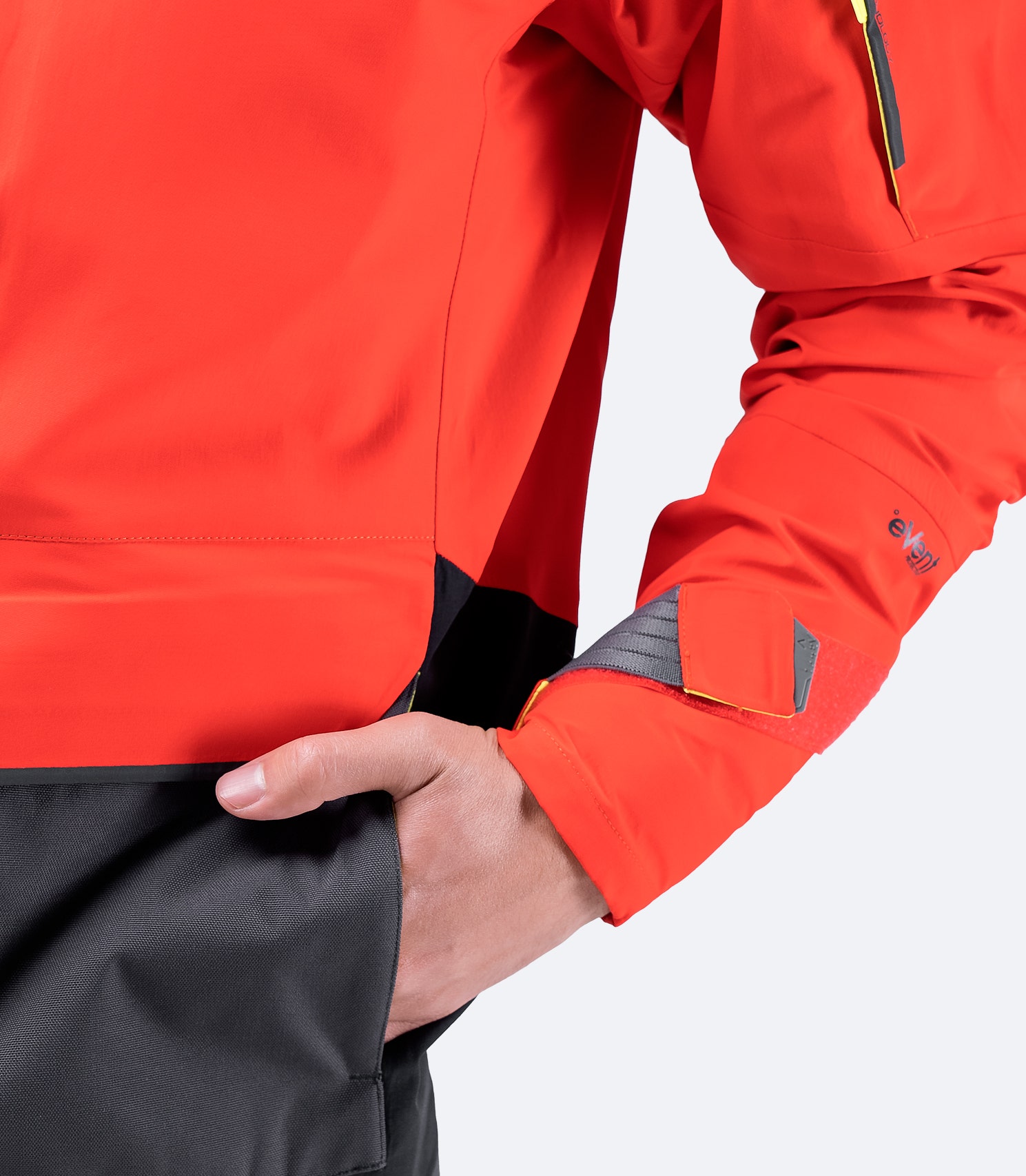 Flame Red Zhik OFS800™ Jacket with Velcro wrist adjustment and neoprene inner seals to prevent water flushing