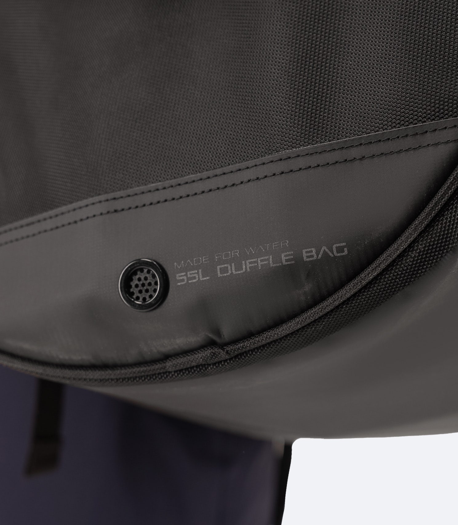 Close-up of the Zhik 55L Duffel Bag’s air vent on the wet gear side pocket, allowing ventilation to keep damp items fresh