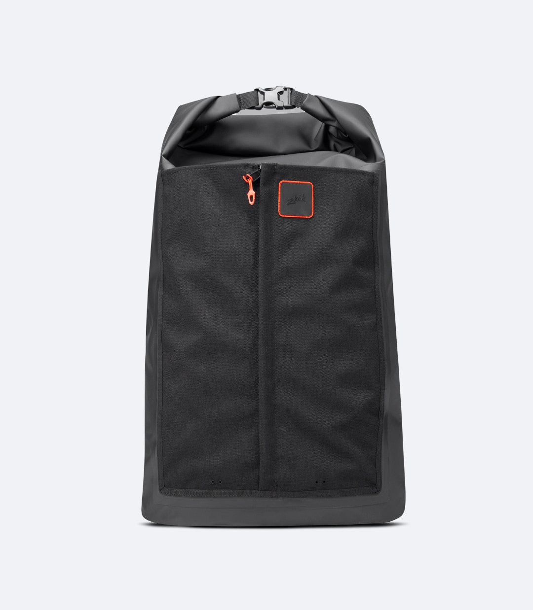 Zhik 35L Waterproof Backpack in black with roll-top design, built for dry gear protection and everyday adventures.