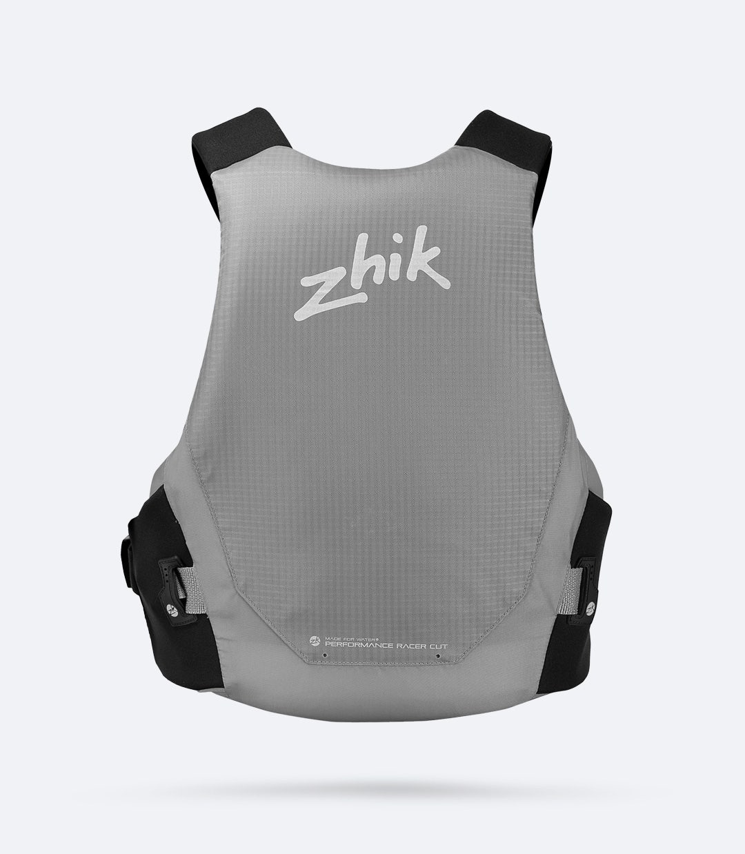 Back view of Zhik USCG Approved Performance Racecut PFD in grey with Zhik logo