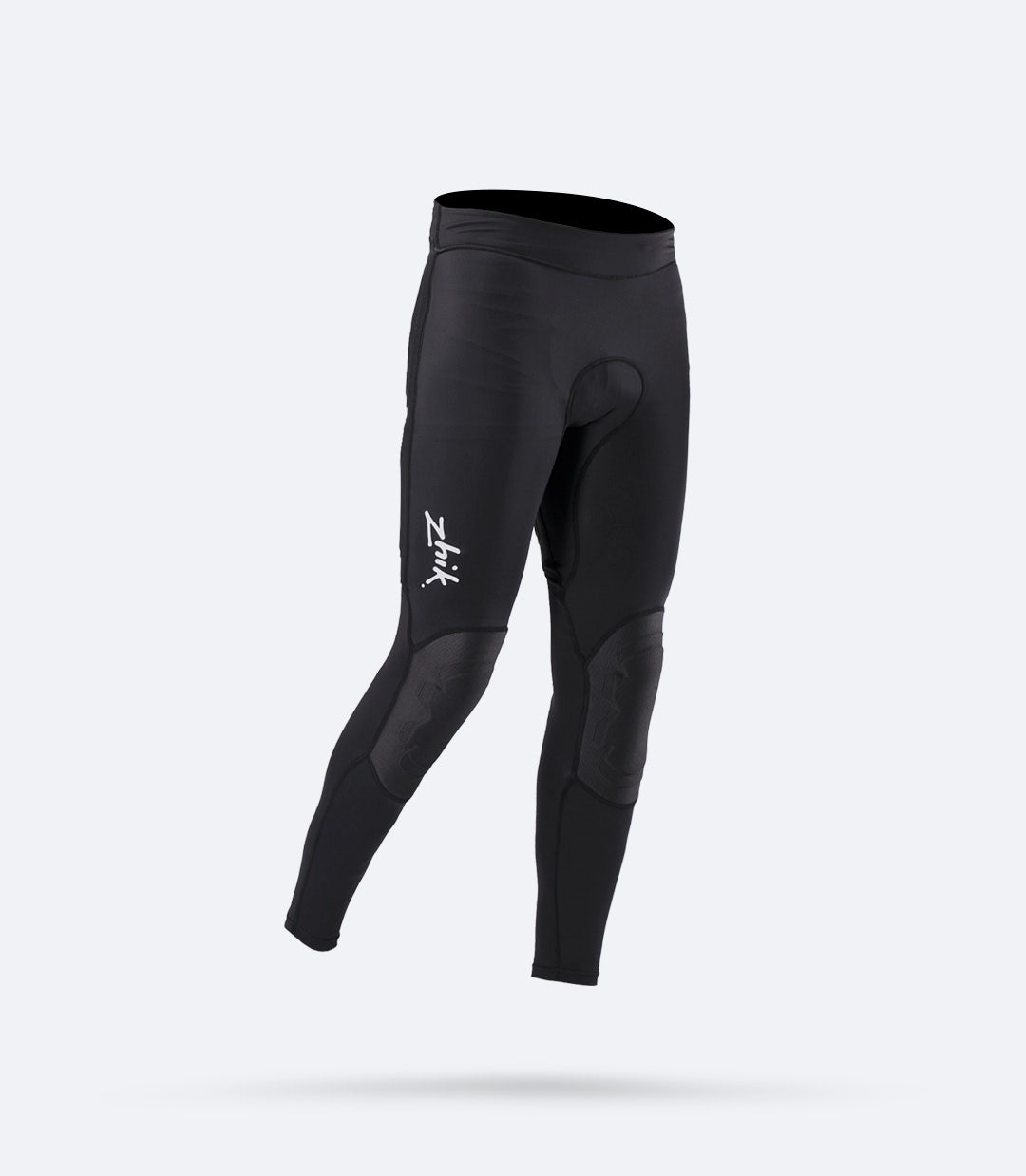 Zhik Youth DeckBeater X Pant in Black, front view with reinforced knees, 3D body-mapped fit, and UPF 50+ stretch fabric