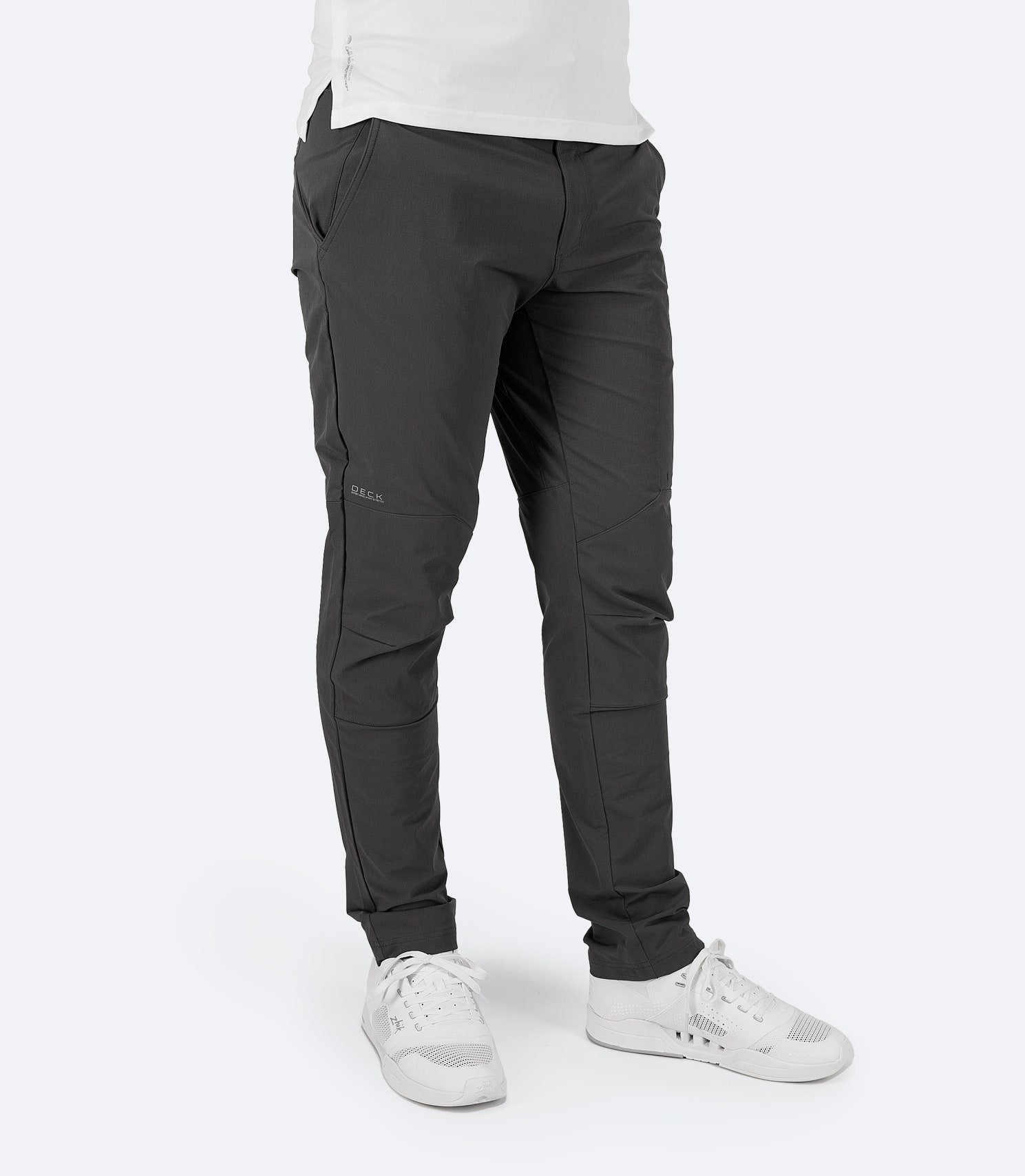 Zhik Men's Deck Pant in Dark Grey, featuring 4-way stretch fabric and XWR™ PFC-free water-repellent coating
