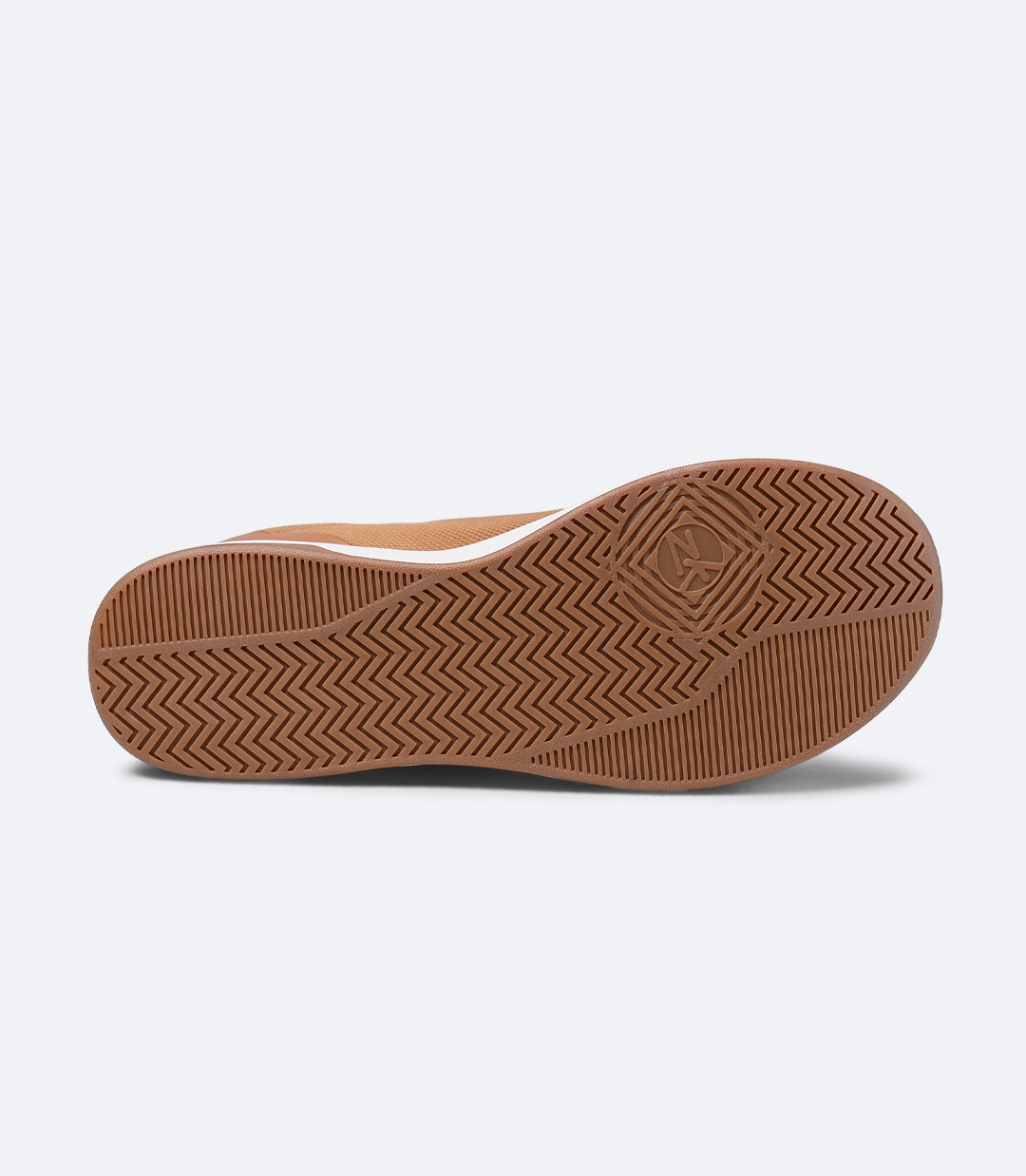 Sole view of Zhik ZKG Amphibious Shoe in tan, featuring Zhik high-grip, non-marking tread for deck traction