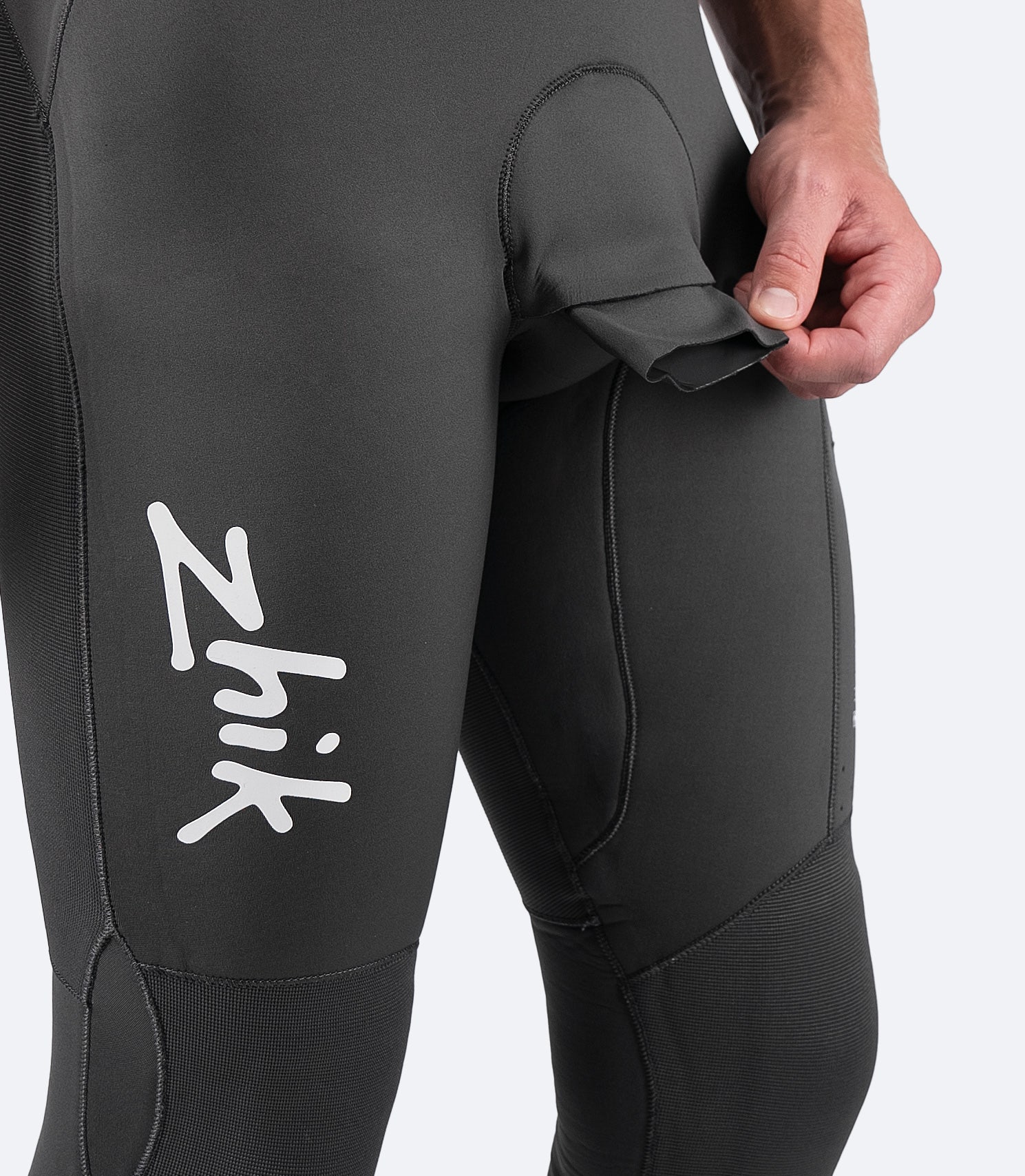 Close-up of Zhik Signature Loo Rip for men, featuring reinforced stitching and durable fabric for high-performance use