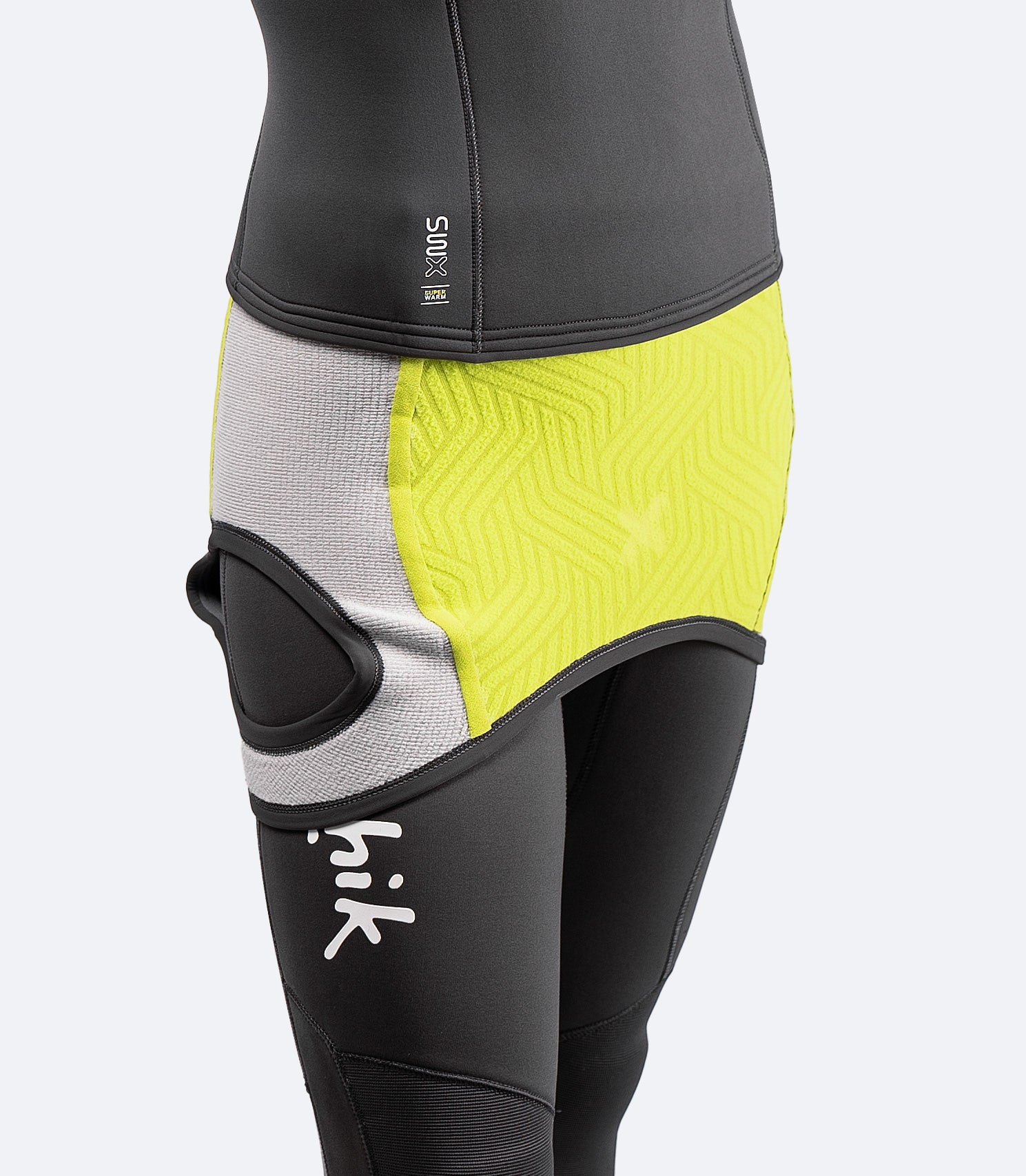 Eco-friendly Women's SuperwarmX Skiff Suit featuring durable Yulex® foam, graphene fleece for insulation, and adjustable leg length for a custom fit