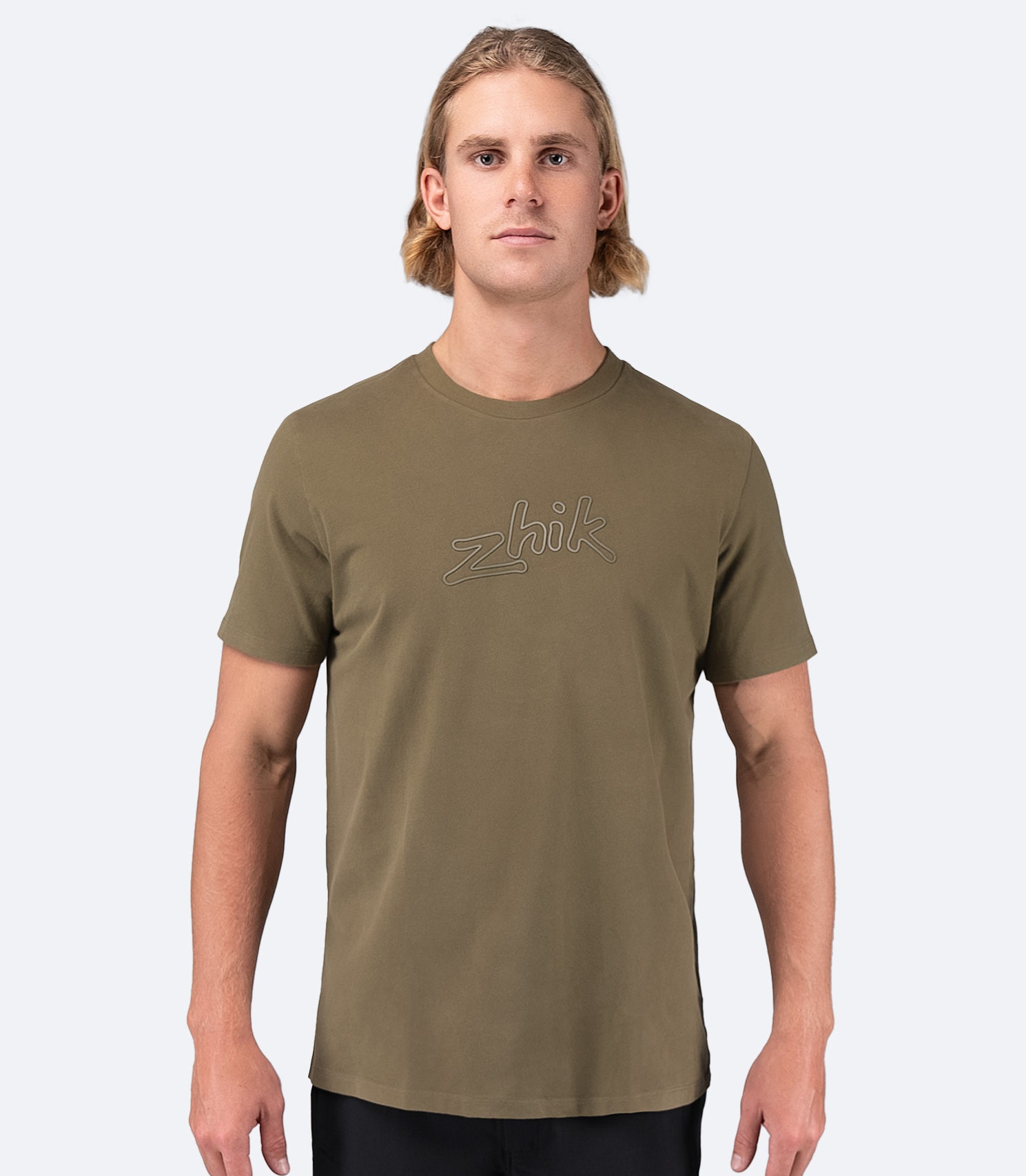 Mens Zhik Logo Cotton T-Shirt - Sea Kelp