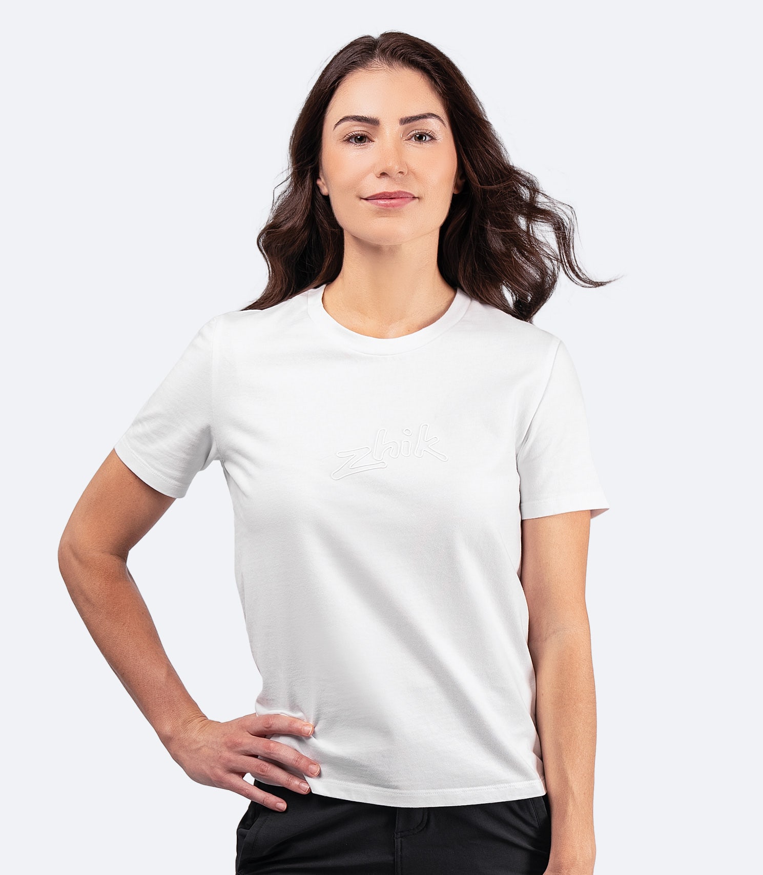 Womens Zhik Logo Cotton T-Shirt - White