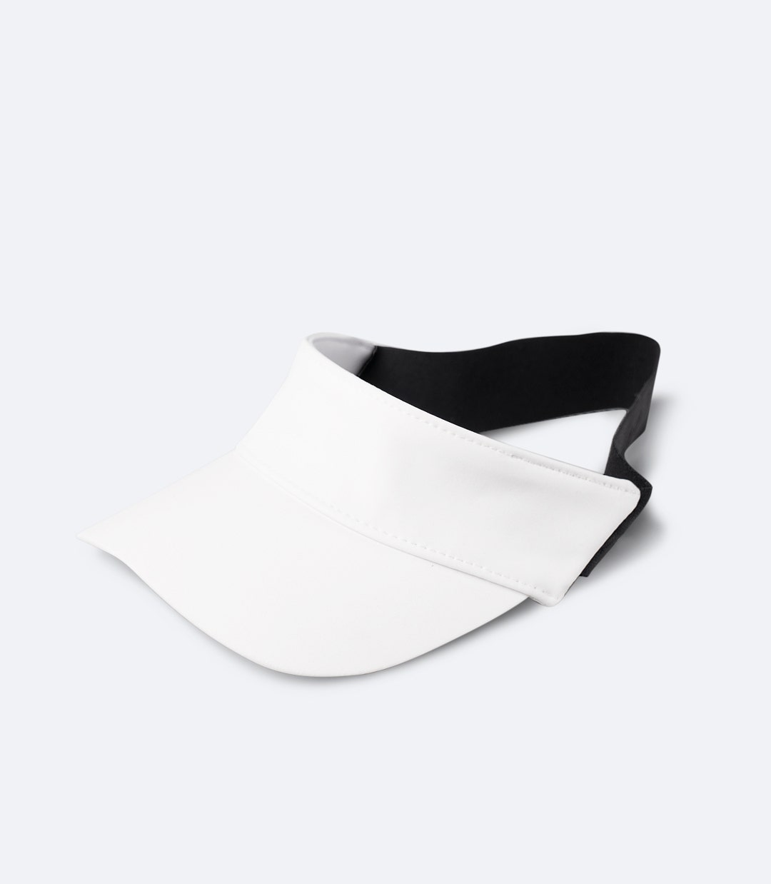Zhik Fitted Active Visor in white, angled front view showing structured brim and fast-drying fabric.
