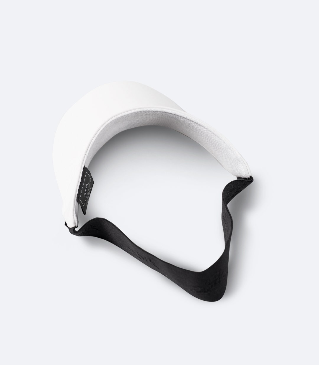 Zhik Fitted Active Visor in white, rear view showing branded high-stretch elastic strap for secure fit.