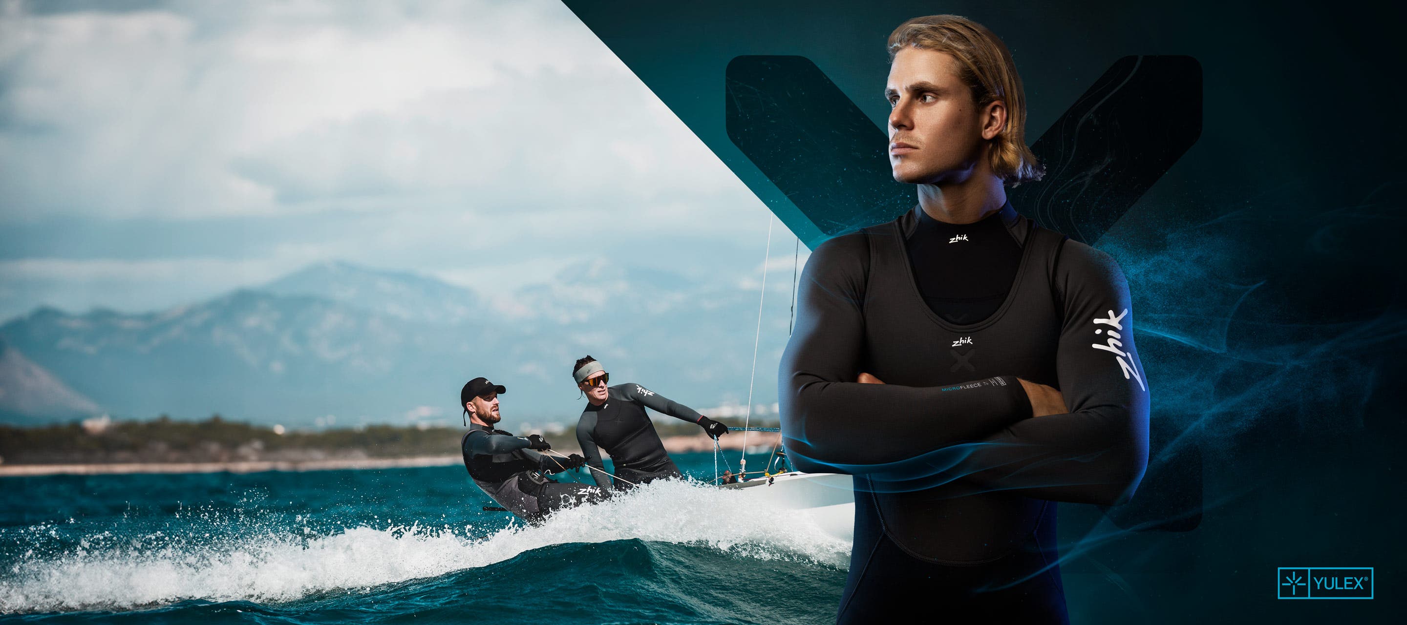 Athletes in Zhik wetsuits